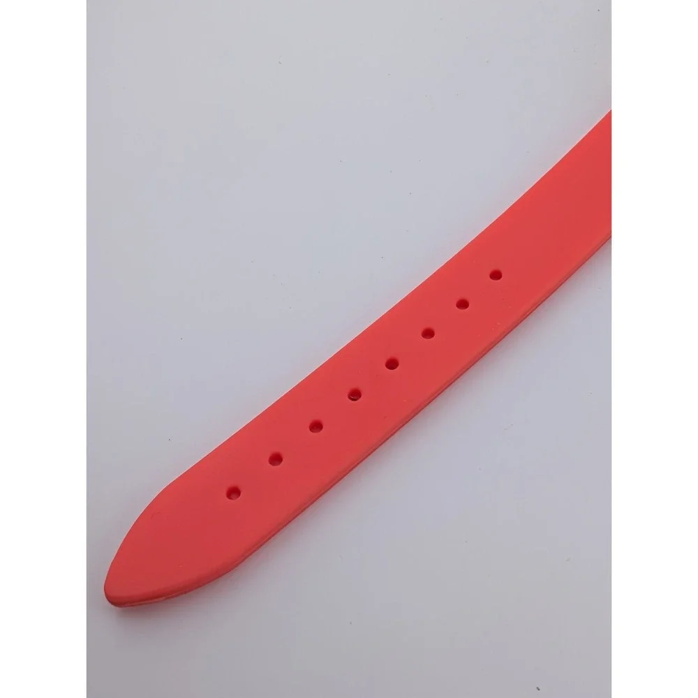 MSPCI Watch Women 36mm Gold Case Coral Silicone Band- New‎ Battery